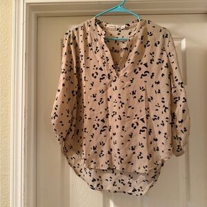 Tan Leopard Print Blouse by Lark & Ro